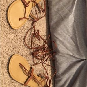 Tan gladiator sandals
